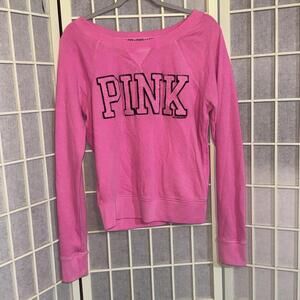 Vintage Y2K Victoria's Secret‎ PINK Preppy Neon Logo Oversized Sweatshirt Small